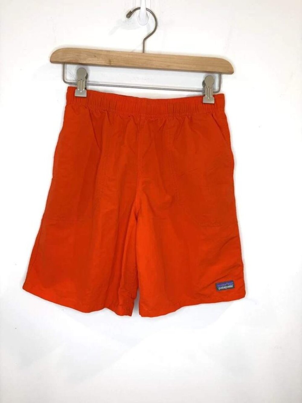 Patagonia Shorts Kids L Orange 7" Inseam Baggies Swim Trunks Hiking Youth